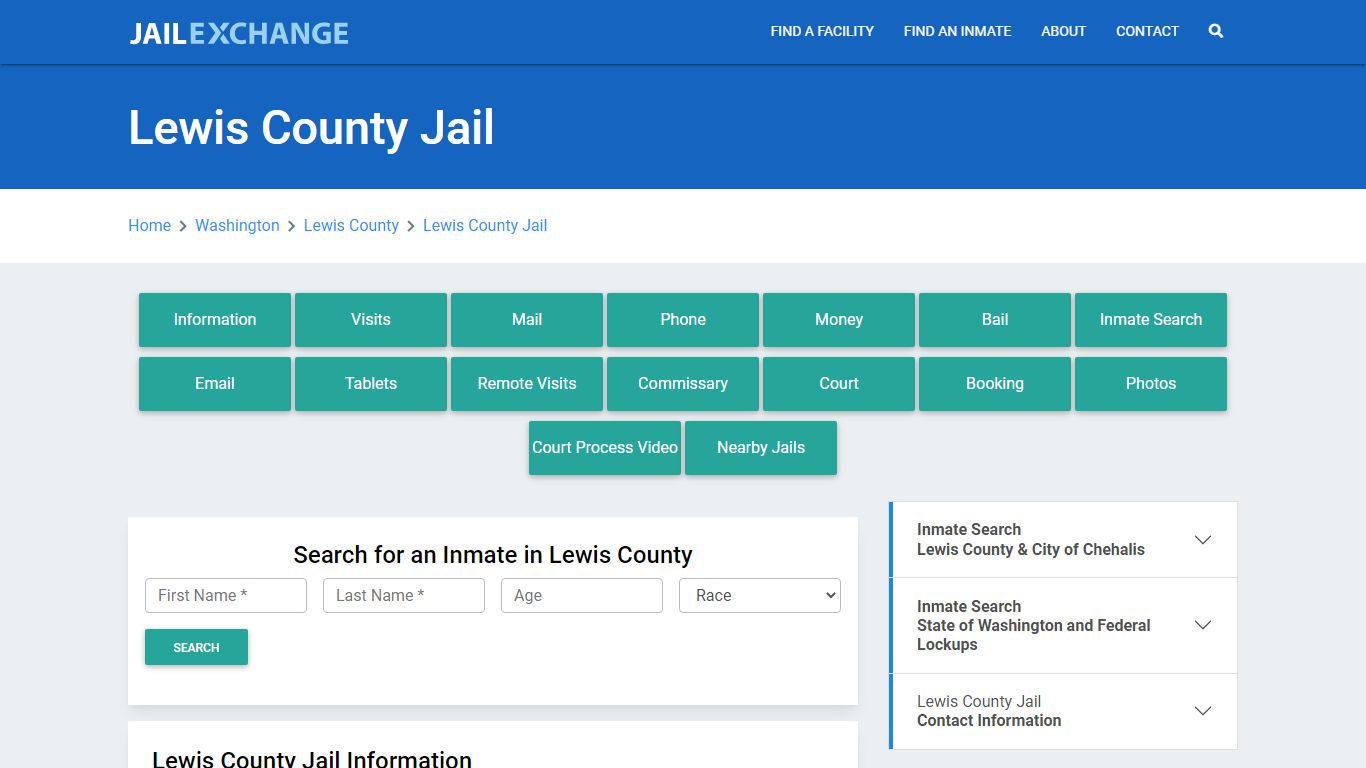 Lewis County Jail Roster Lookup, WA, Inmate Search